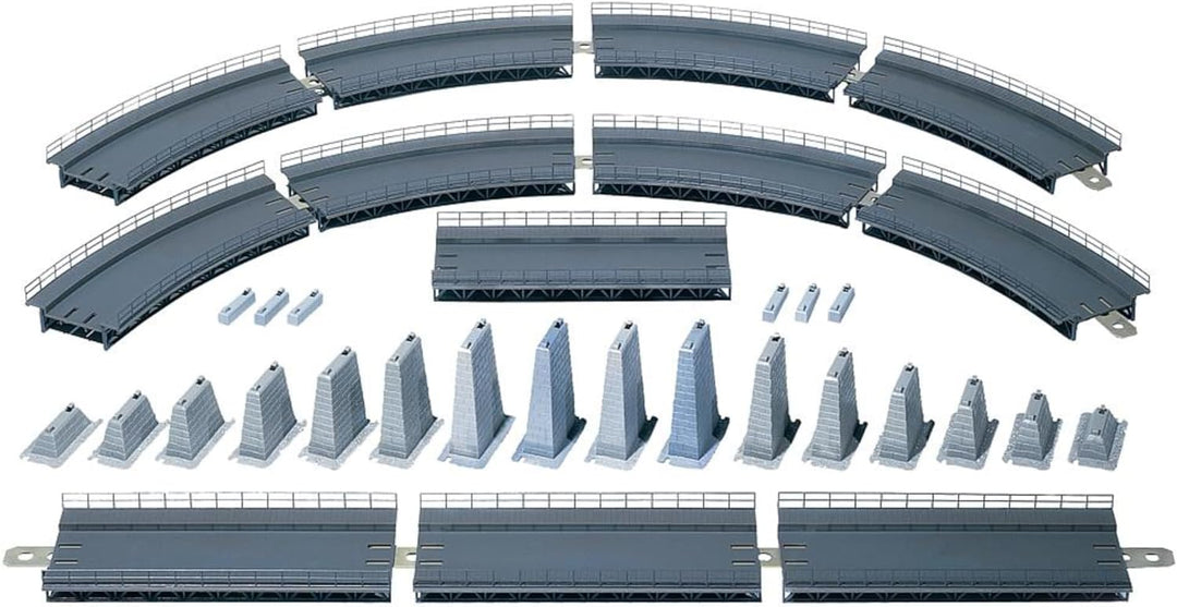 FALLER Auf- und Abfahrt kpl. Modellbausatz mit 123 Einzelteilen R=360 mm, 30° I Modelleisenbahn Zube