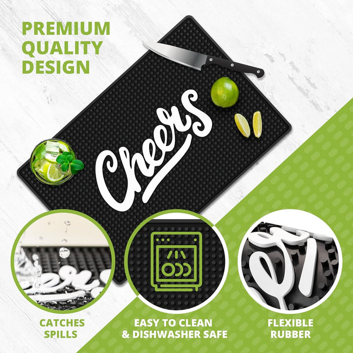 Cheers Bar-Matte für Arbeitsplatte, perfekte Bar-Dekoration, ideal für Barkeeper und Hausbar, auslau