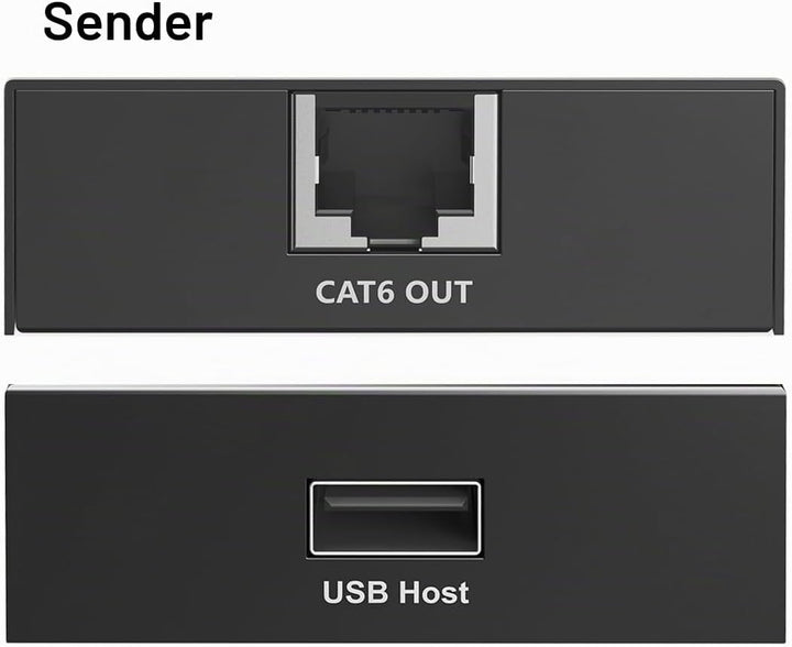 DIGITUS USB 2.0 über Ethernet-Extender – 4-Port USB-A Hub – 150m Reichweite mit Cat 6 Netzwerkkabel