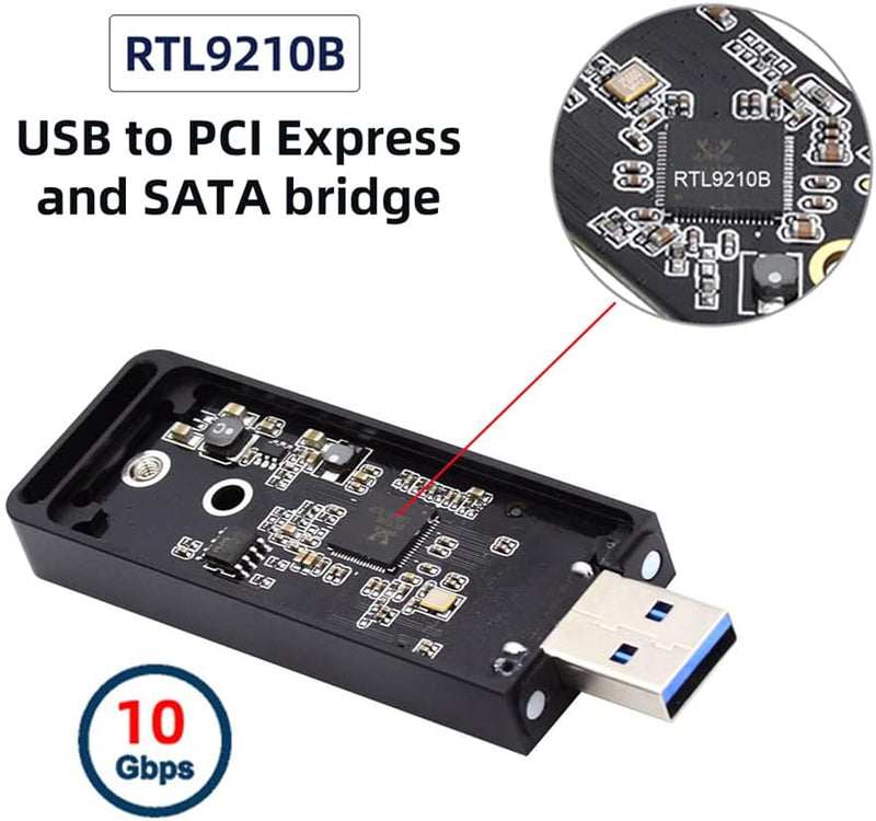 NFHK USB 3.0 auf 2230 2242 NVME M-Key M.2 NGFF SATA SSD Externer PCBA-Gehäuse-Adapter RTL9210B Chips