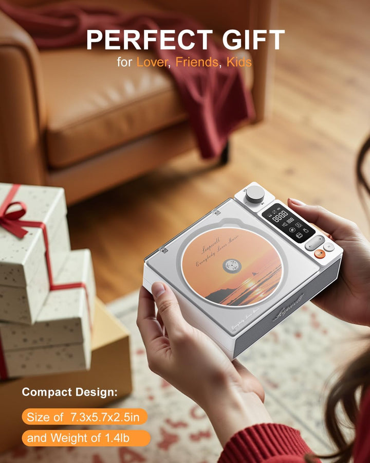 CD Player Tragbar, Leapwell Tragbarer CD Player mit Lautsprecher Bluetooth CD-Player mit Fernbedienu