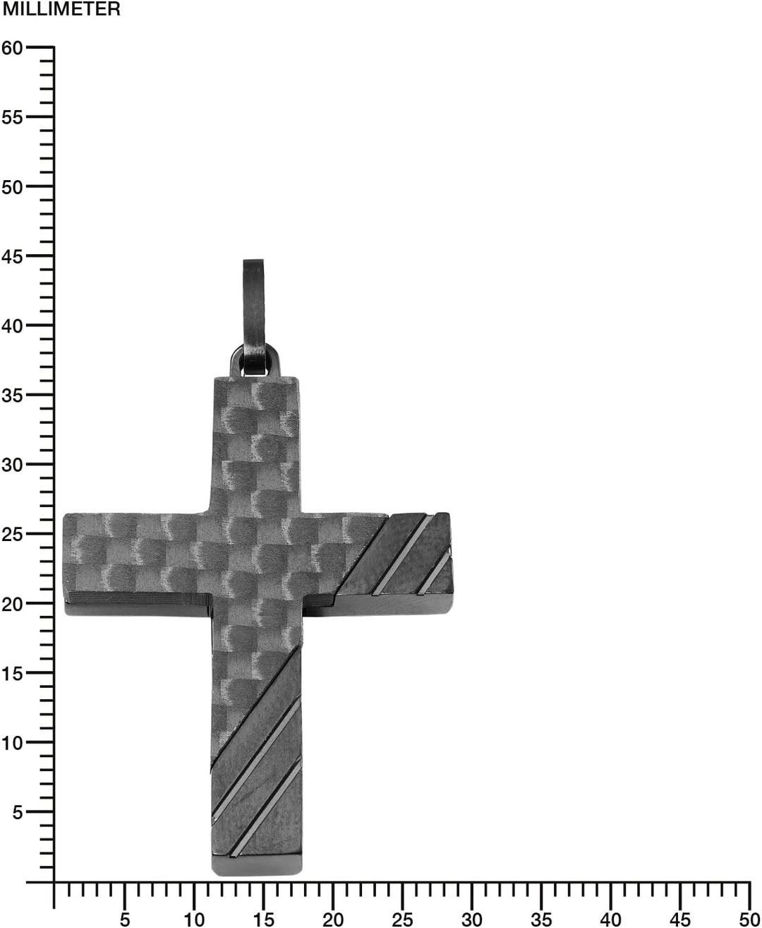 s.Oliver Kette mit Anhänger Edelstahl Carbon Herren Halsschmuck, 50 cm, Schwarz, Kreuz, Kommt in Sch