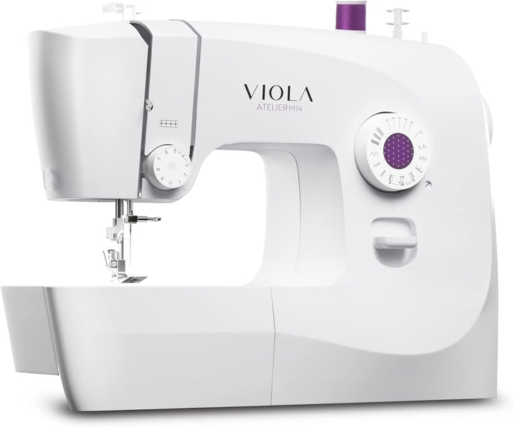 VIOLA Atelier M14 Nähmaschine mit 14 Nähprogramme, Einfädelautomatik, Rotierenden Greifer aus Metall