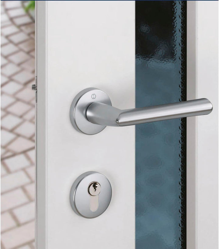 HOPPE 3286542 Drückergarnitur Amsterdam mit Rosetten PZ (Profilzylinder), silber eloxiert PZ Silber