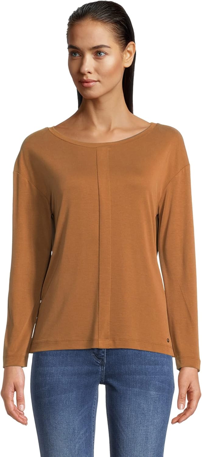 Betty & Co Damen Casual-Shirt Langarm L Braun, L Braun