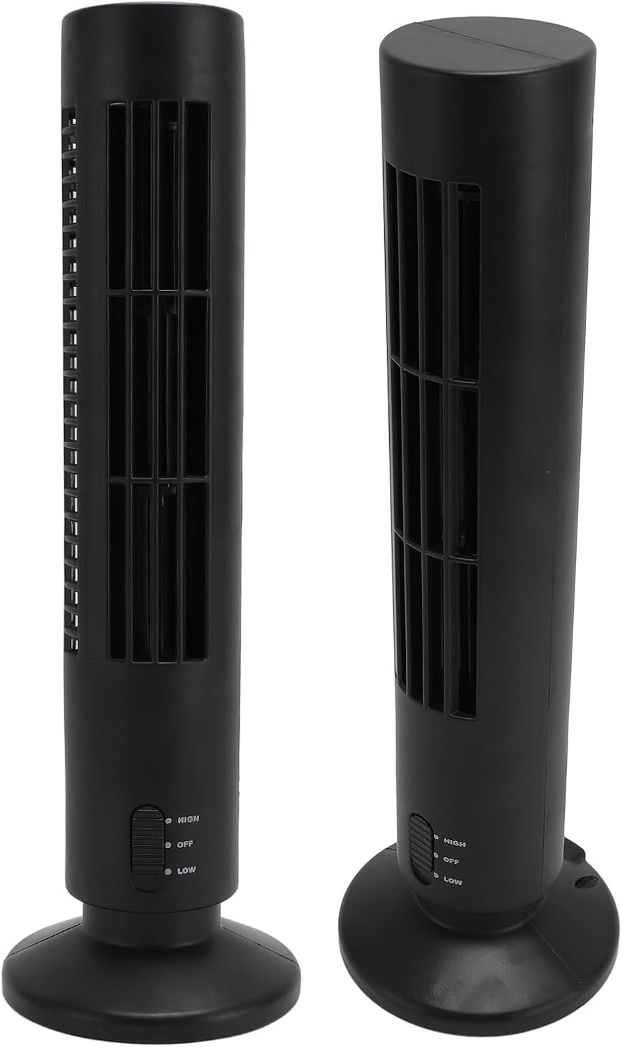 GOWENIC Tischventilator, Flügelloser Ventilator mit 2 Geschwindigkeiten, Leise Kühlung, Tragbarer St
