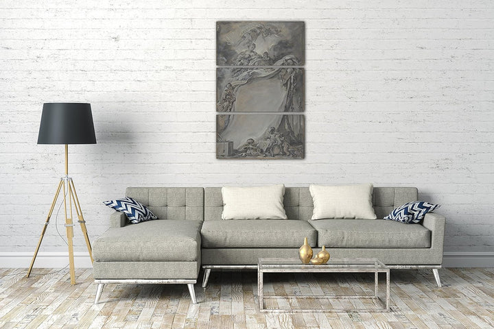 Printed Paintings Leinwand 3-teilig(80x120cm): François Boucher - Diplom der Freimaurer von Borde 80