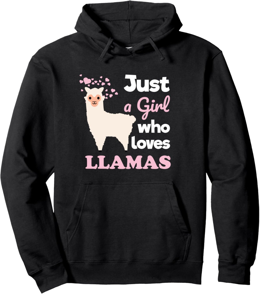 Just a Girl Who Loves Llamas Llama Lover Cute Llama Pullover Hoodie