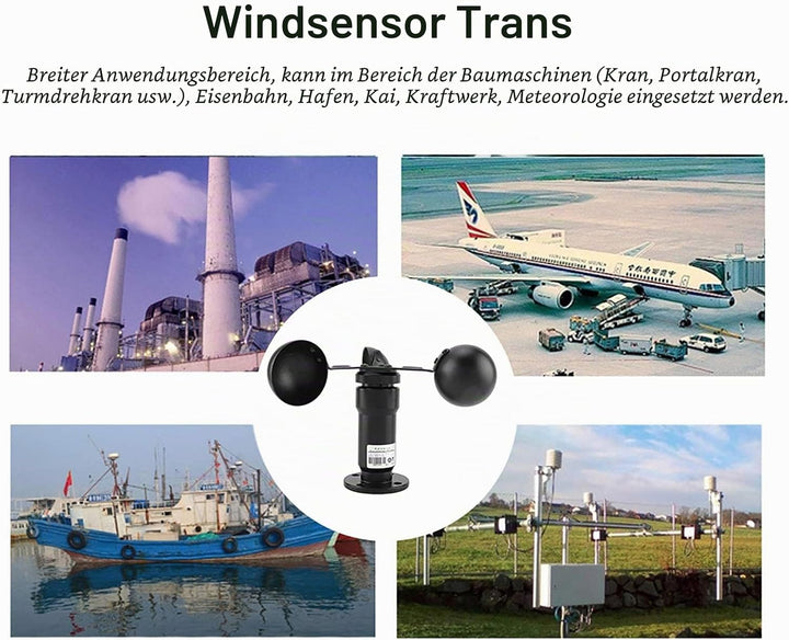 Windgeschwindigkeitssensor 4-20 mA Feuchtigkeitsbeständiger Anemometer mit hochwertigem Luftfahrtkab