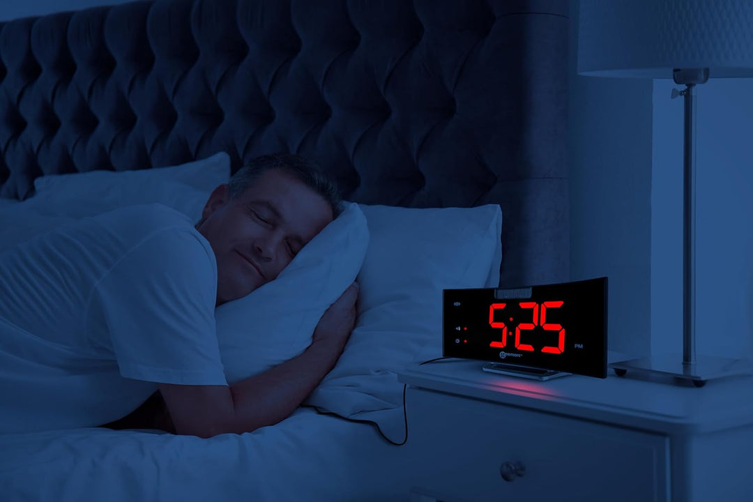 Wecker mit starkem 95dB Alarm, Vibrationskissen, grossem Display und Blitzlicht - Die Geemarc Wake '
