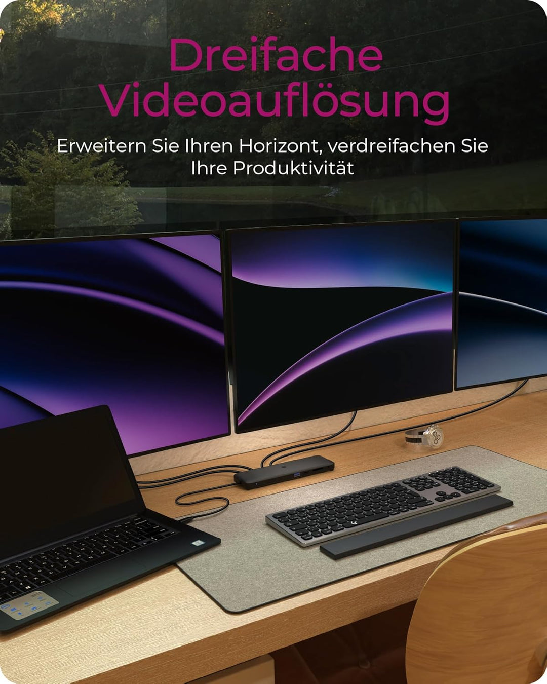 ICY BOX USB-C Docking Station (11-in-1) für 3 Monitore (2X HDMI & 1x DP), 4K 60Hz, 4X USB 3.0 HUB, 1