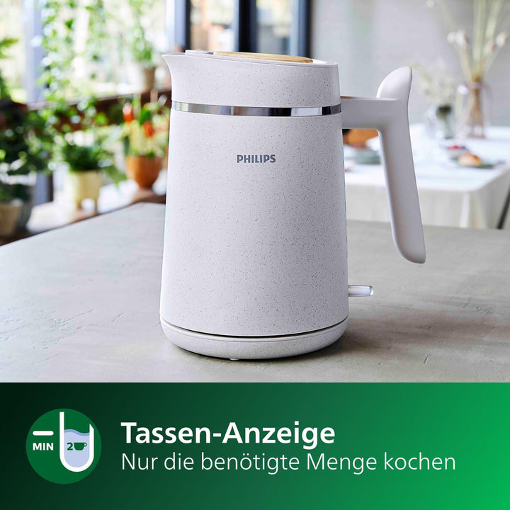 Philips HD9365/10 Conscious Collection Wasserkocher, biologischer, 100% recycelter Kunststoff, Nachh