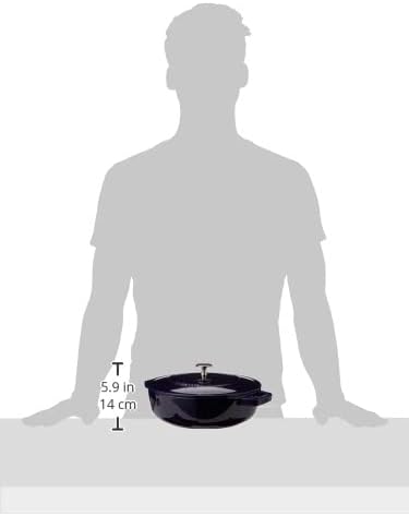 STAUB Gusseisen Bräter, Chistera Tropfenstruktur im Deckel, Rund 24 cm, 2,5 L, Dunkelblau Dunkelblau