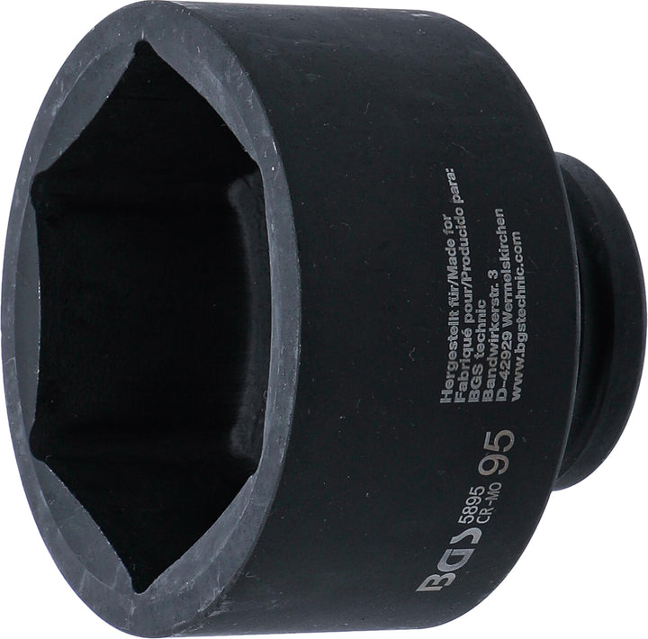 BGS 5895 | Kraft-Steckschlüssel-Einsatz Sechskant | 25 mm (1") | SW 95 mm Schlüsselweite: 95 mm, Sch