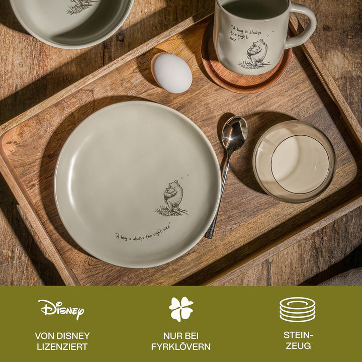 Disney Winnie Puuh Kuchenteller 20 cm – Hochwertiges Steingut mit Winnie Pooh, mit originellen Zitat