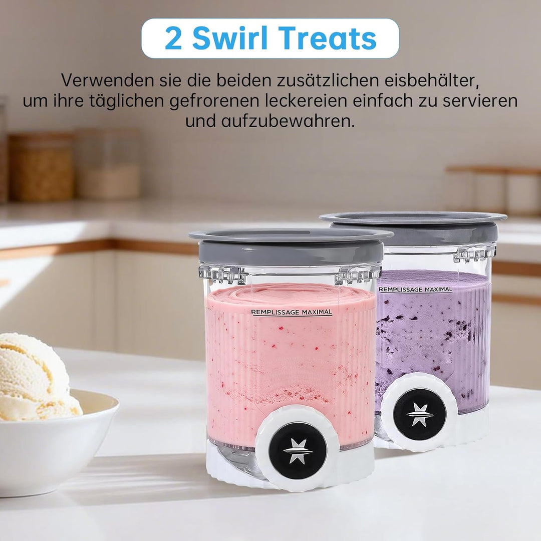 Eisbecher Deckel für Ninja Swirl – 2 Pack Creami Tubs Kompatibel mit Ninja CREAMi Eismaschine NC701U