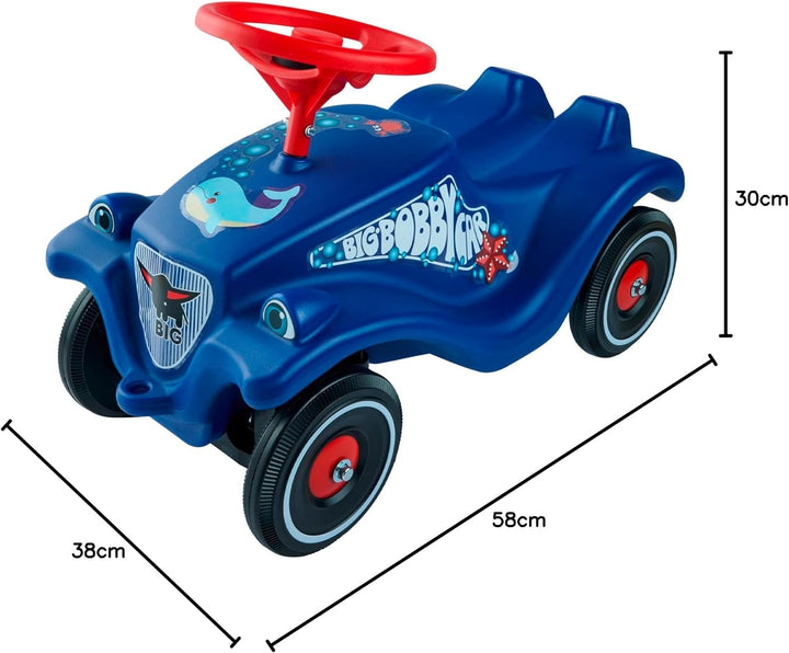 BIG-Bobby-Car Classic Ocean - Kinderfahrzeug mit Aufklebern in Ozean Design, für Jungen und Mädchen,
