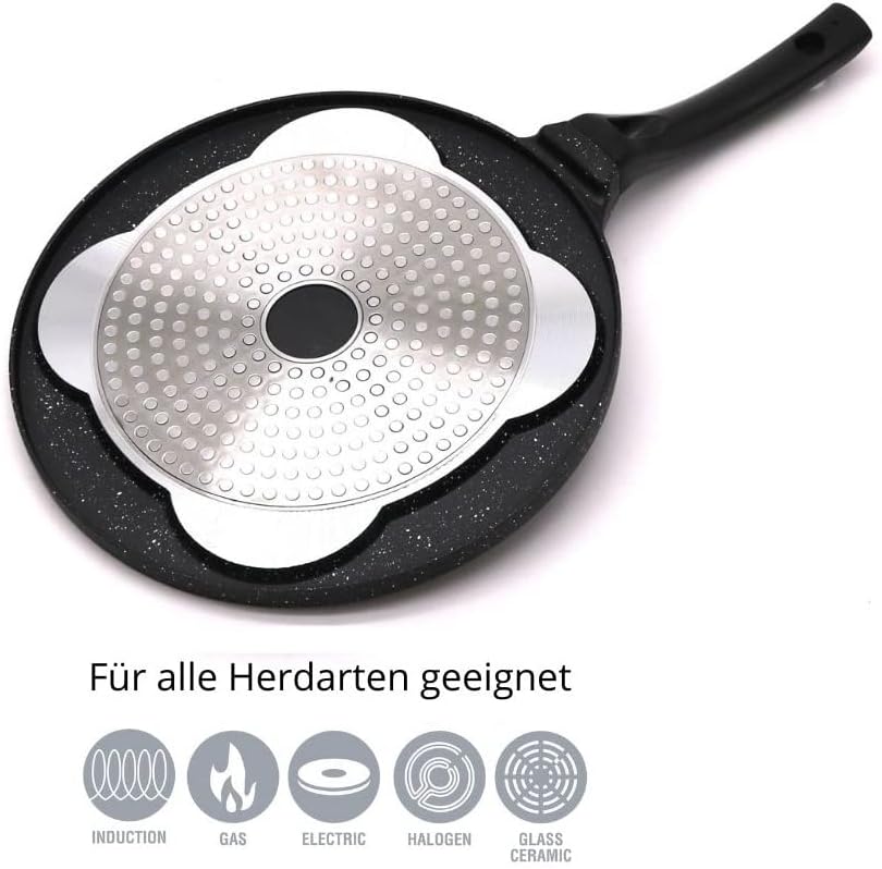 Pancakes Pfanne Ø26cm | Augenpfanne Beschichtung Induktion Frying Pan | 7-Lochpfanne Motiv Tiere Pfa