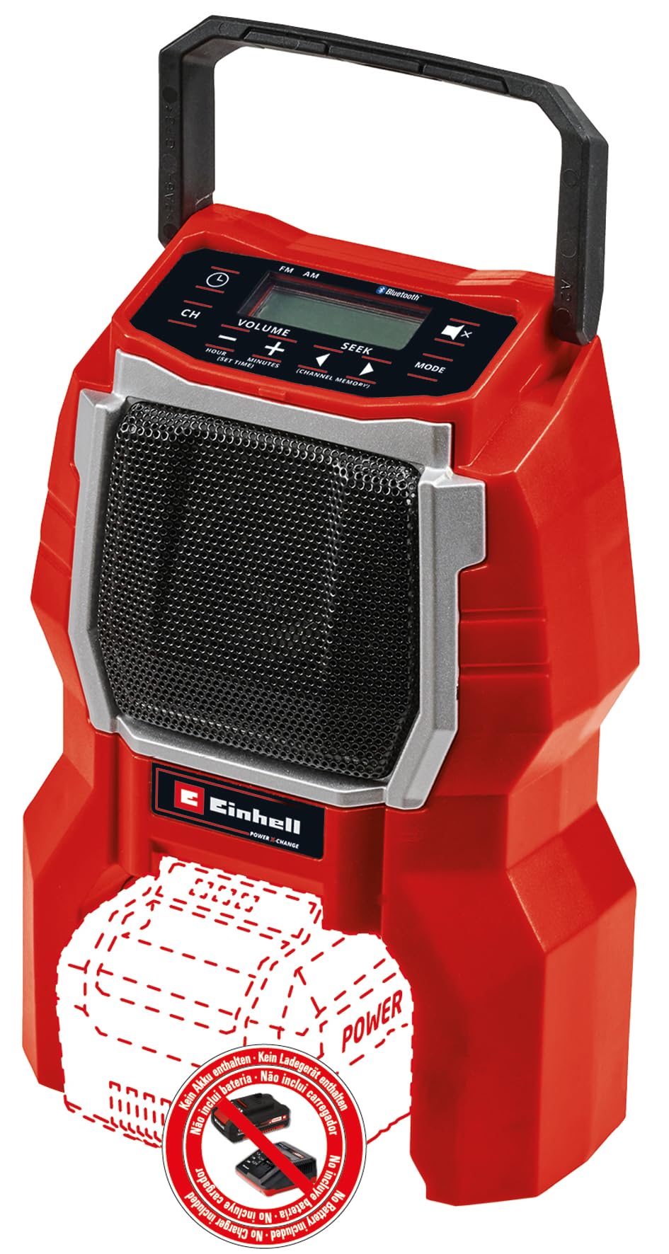 Einhell Akku-Radio TC-AR 18 Li - Solo (Lithium Ionen, 18 V, Power X-Change, AM/FM, Bluetooth, ohne A