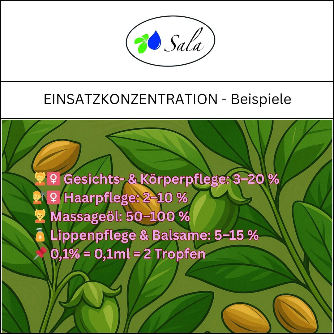 Sala Jojobaöl kaltgepresst BIO kbA 1 L 1000 ml PET Flasche mit Pumpe Jojobaöl kaltgepresst bio 1 l (