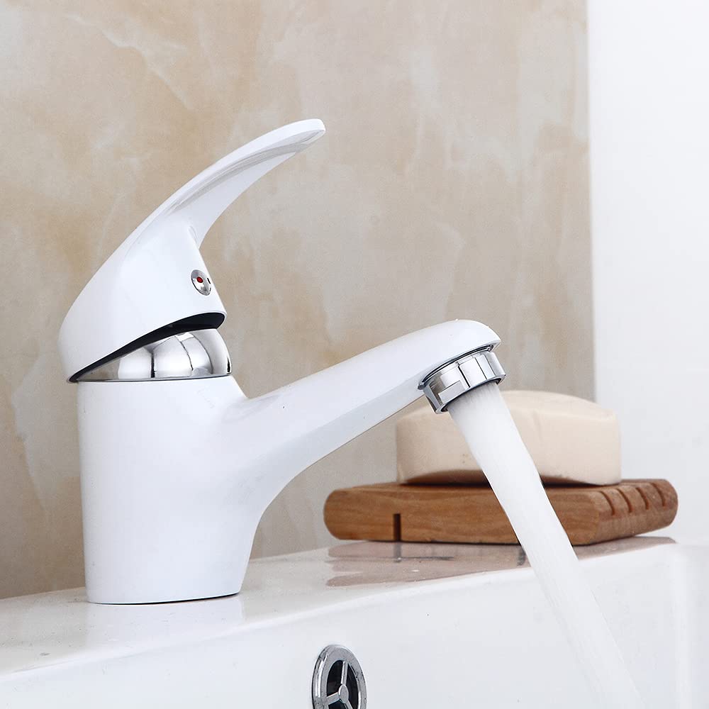 Wasserhahn Bad Waschtischarmatur mit Zugstange Einhebelmischer Wasserhahn Bad mit Auslauf Höhe 4.5 c