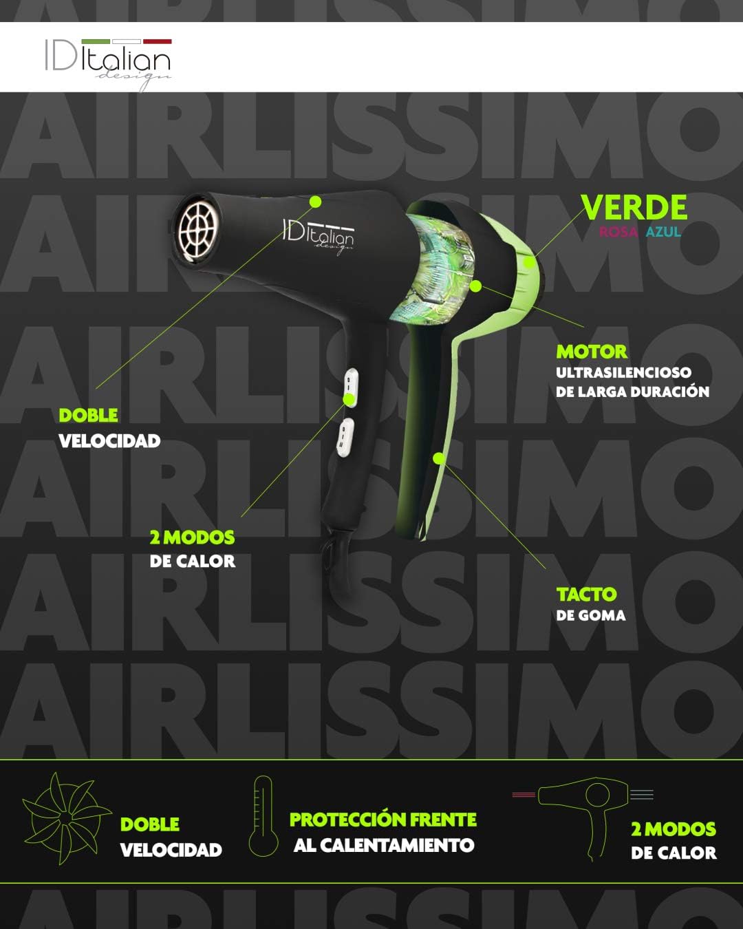 Airlissimo Gti 2300 Secador Verde Grün, Grün