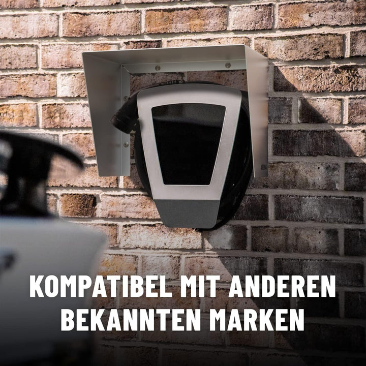 ABSINA Edelstahl Dach für Wallbox inkl. Montagezubehör - 45,4 x 25,6 x 30,2 cm Abdeckung für Wallbox