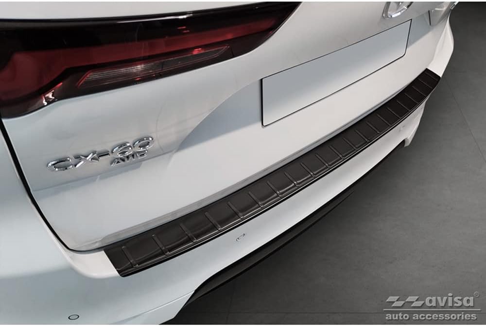 Avisa Schwarz Edelstahl Heckstossstangenschutz kompatibel mit Mazda CX-60 2022- 'Ribs'