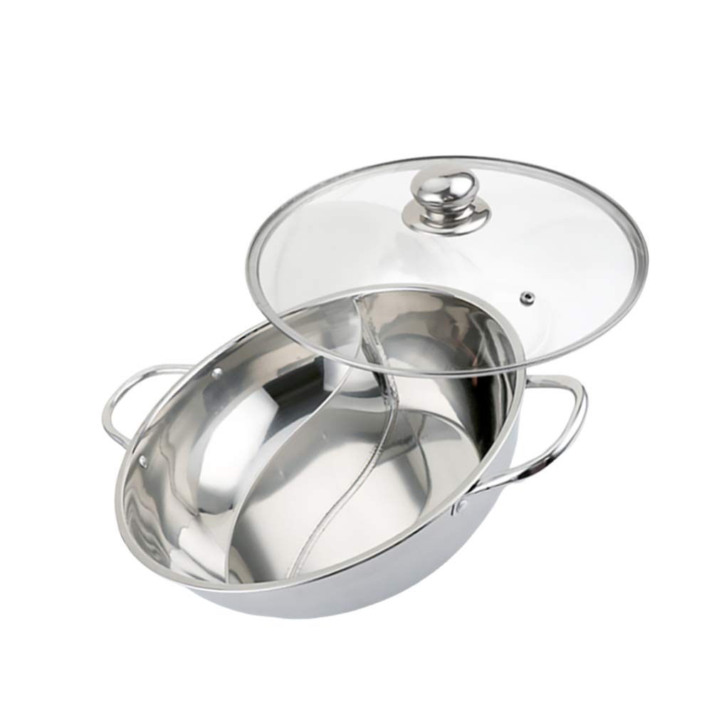 Cabilock Induktionstopf Dual Hot Pot Induktionskochtopfpfanne Eintopftöpfe Mit Deckel Double Flavor
