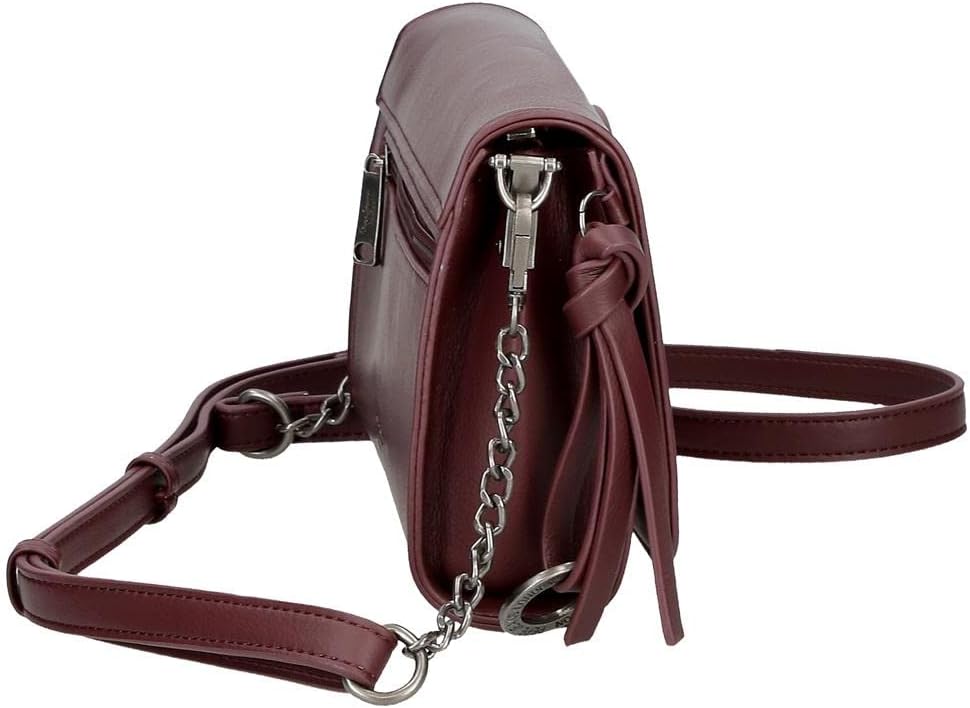 Pepe Jeans Mara Freizeitrucksack Schwarz Umhängetasche mit Überschlag Bordeaux, Umhängetasche mit Üb