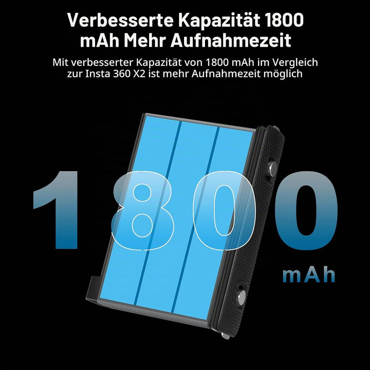 COOLSHOW Action Kamera Akku 1800mAh 2 Stück und Dreifach Ladegerät Set für Insta360 X3 und X3 Ladege