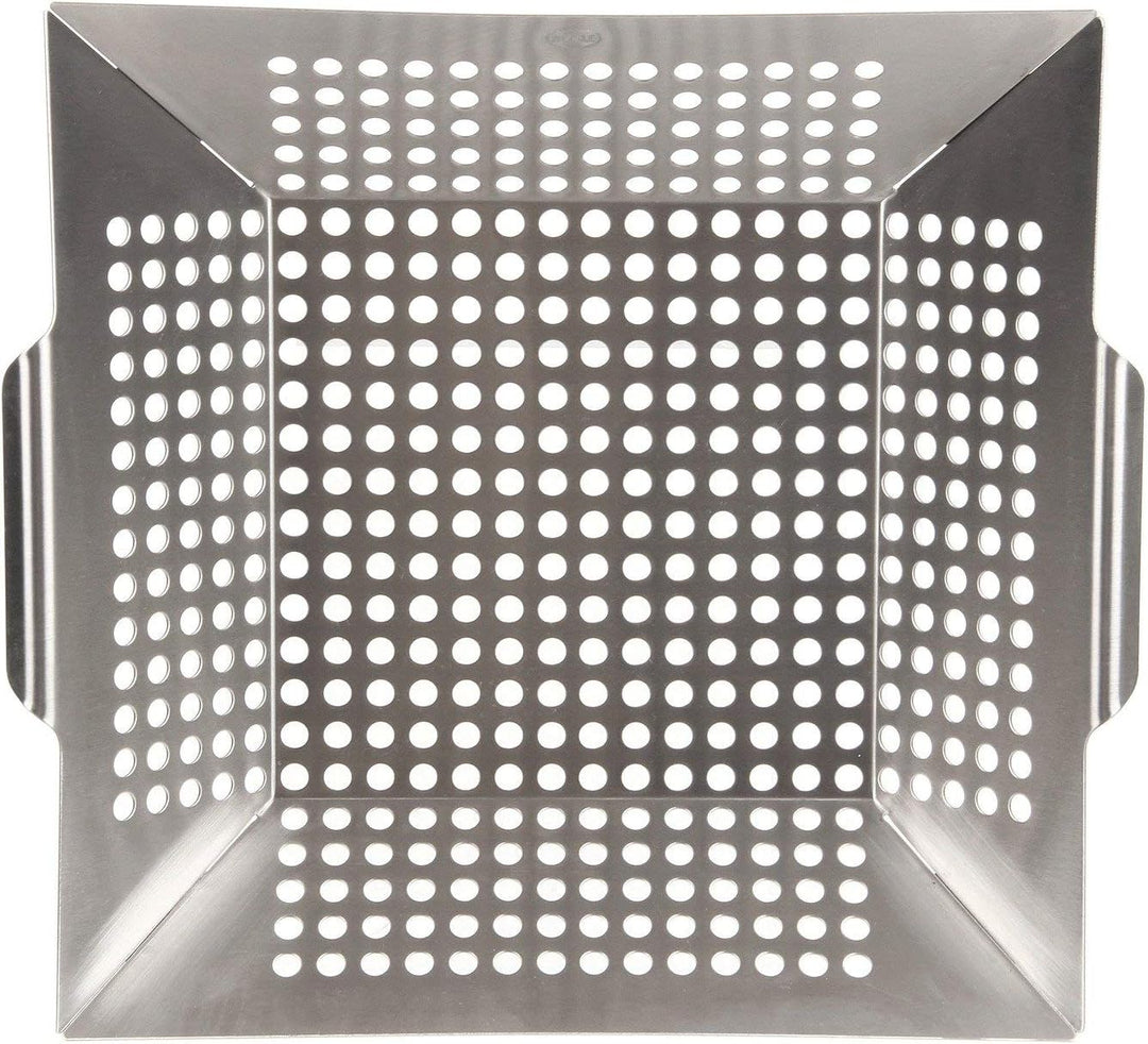 RÖSLE Grill- und Gemüsepfanne, Hochwertiger Grillkorb aus Edelstahl 18/10 mit Lochung, grill- und ba