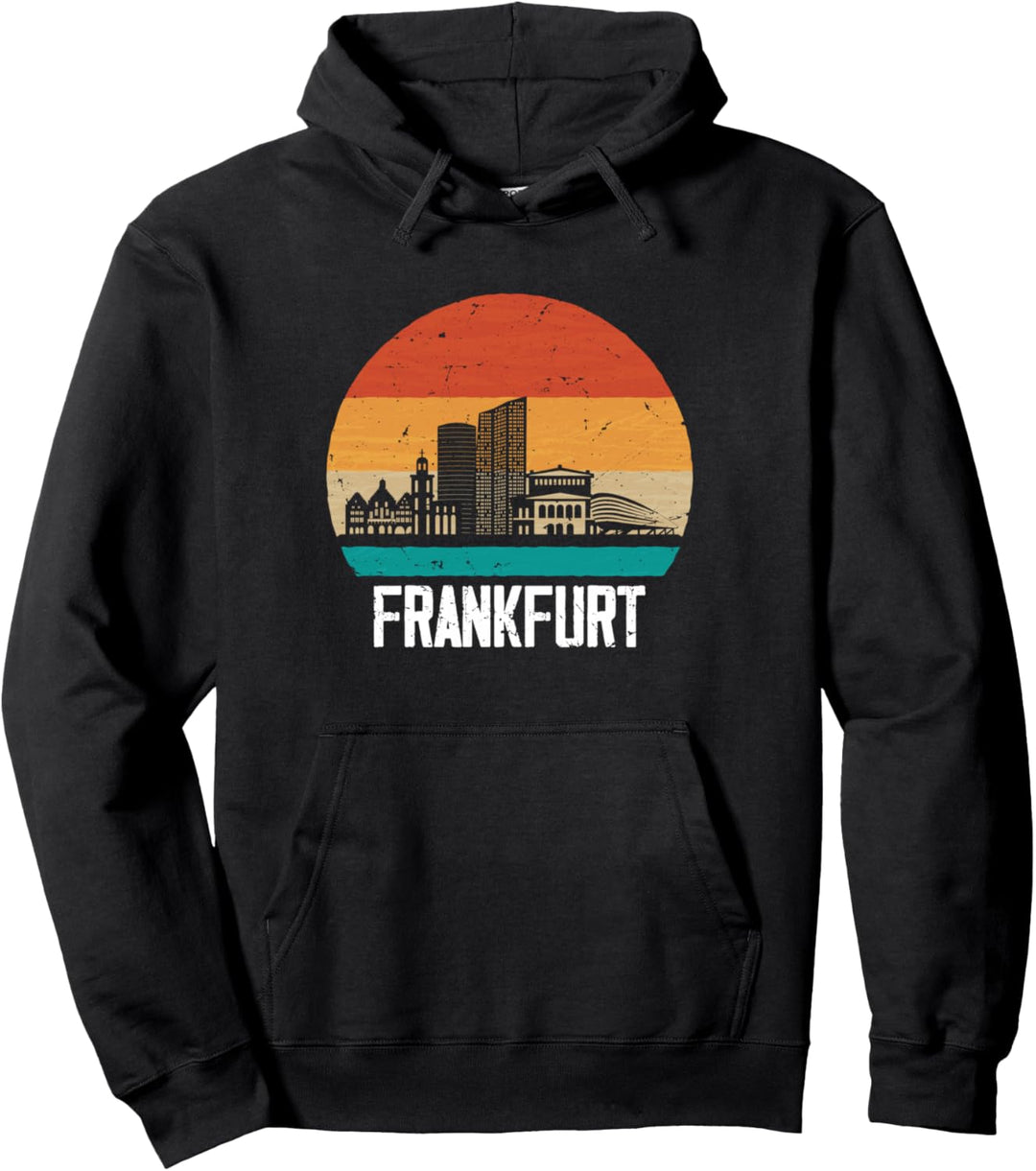 Frankfurt Skyline Retro Vintage Souvenir Frankfurt Pullover Hoodie