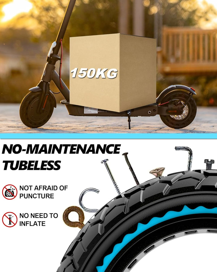 2er-Pack 10x2,50 Scooter-Reifen Schlauchlos, Rüsten Sie Ihren Scooter mit 60/70-6,5 Offroad-Vollgumm