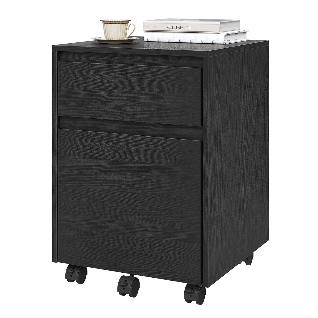 WOLTU Rollcontainer, Aktenschrank mit 2 Schubladen, mobiler Büroschrank, Schreibtisch Unterschrank,