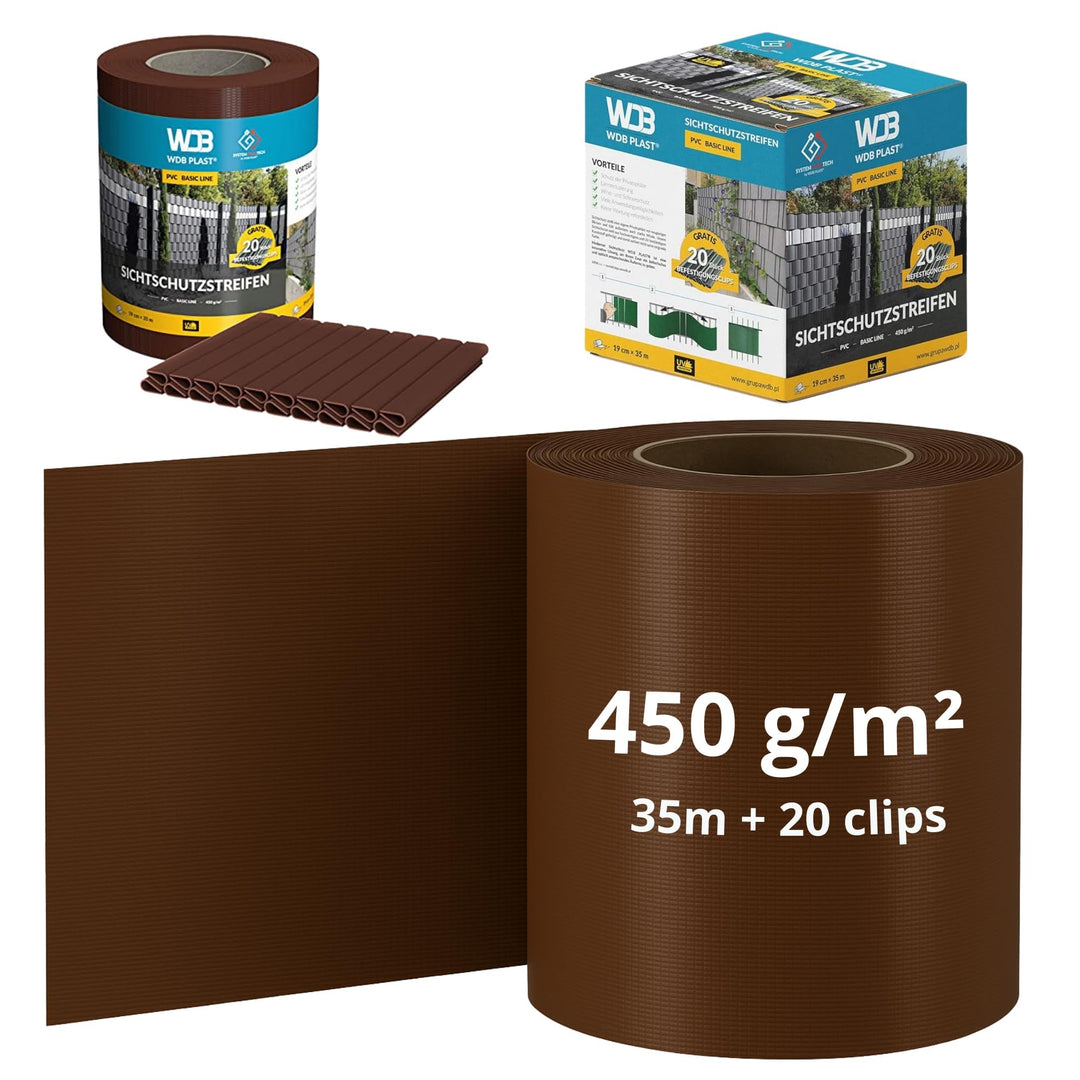 WDB Basic Line PVC Sichtschutzstreifen für Doppelstabmatten - PVC Sichtschutz für Gartenzaun &amp; Doppe