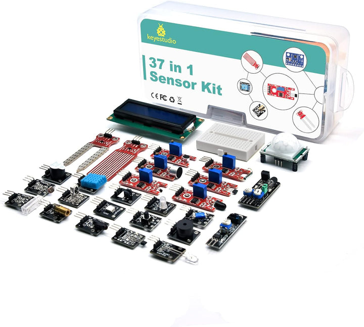 KEYESTUDIO 37-in-1-Sensormodul-Kit, kompatibel mit Arduino IDE, Raspberry Pi, elektronisches Starter