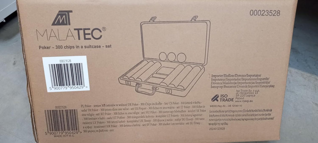 MT MALATEC Texas Holdem Pokerset mit Pokerkoffer aus Aluminium Abschliessbar 2 Kartendecks 300 Poker