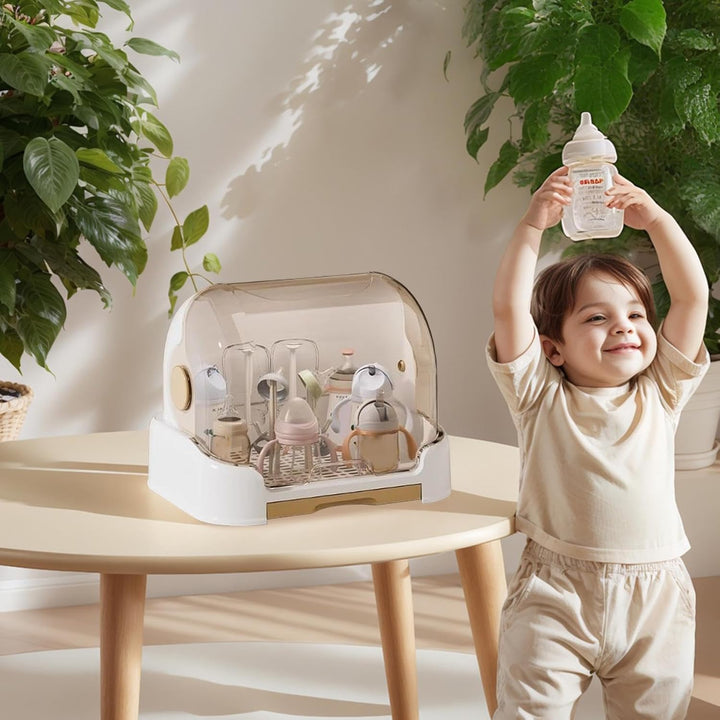 Babyflaschen Aufbewahrung - Baby Milchflaschen Trockenhalter Organizer,Staubdichte Tragbare Box Für