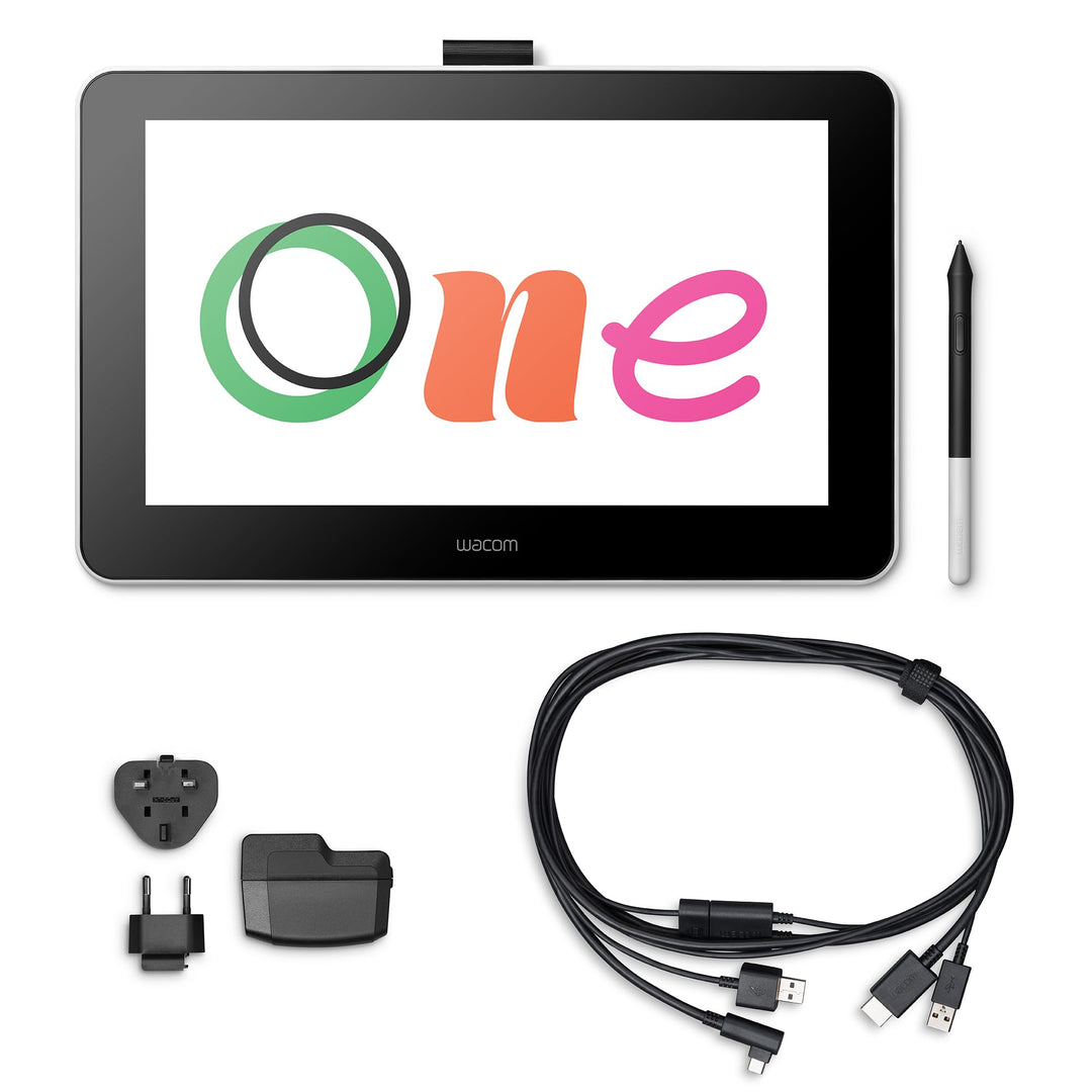Wacom One Creative Pen Display mit Gratissoftware (zum Skizzieren, Zeichnen auf dem Bildschirm, 13,3