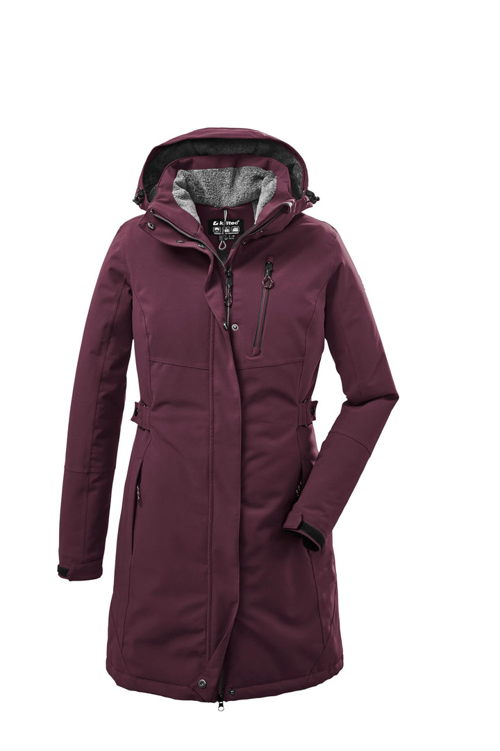 Killtec Damen Kow 165 Wmn Prk Funktionsparka/Parka mit abzippbarer Kapuze 42 dunkelpflaume, 42 dunke