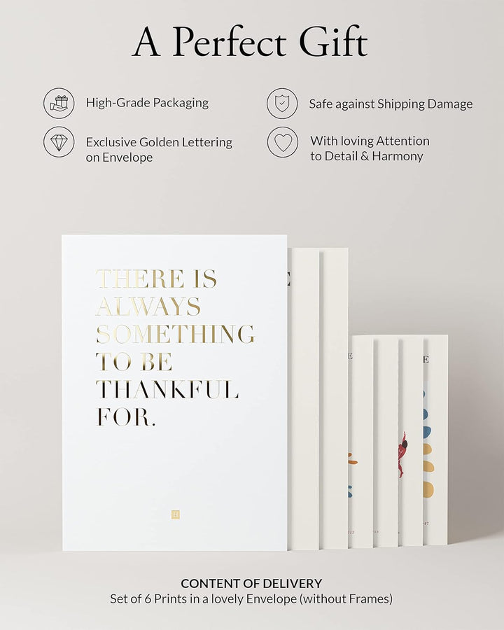 Heimlich® Premium Poster Set OHNE Bilderrahmen | 2 x DIN A3 & 4 x DIN A4 - ca. 30x42 & 21x30 | Stilv