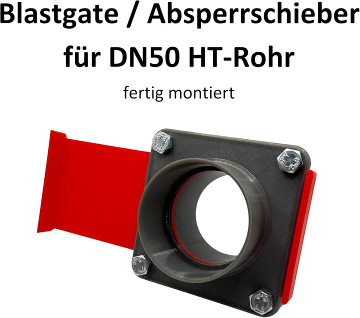 3er Set Blastgate DN 50 mm mit Muffe | Luft-Absperrschieber | Werkstattabsaugung | Späneabsaugung |