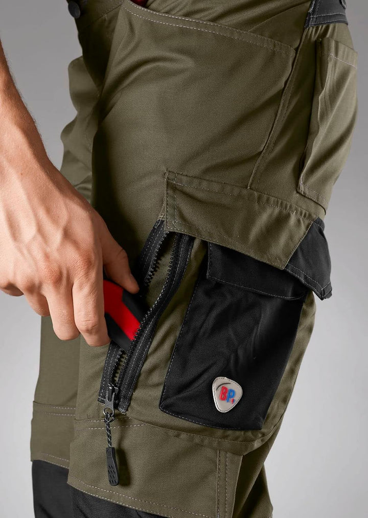 BP 1998-570-7332 Arbeitshose mit Kniepolstertaschen - Schlanke Silhouette - Elastischer Rückengurt -
