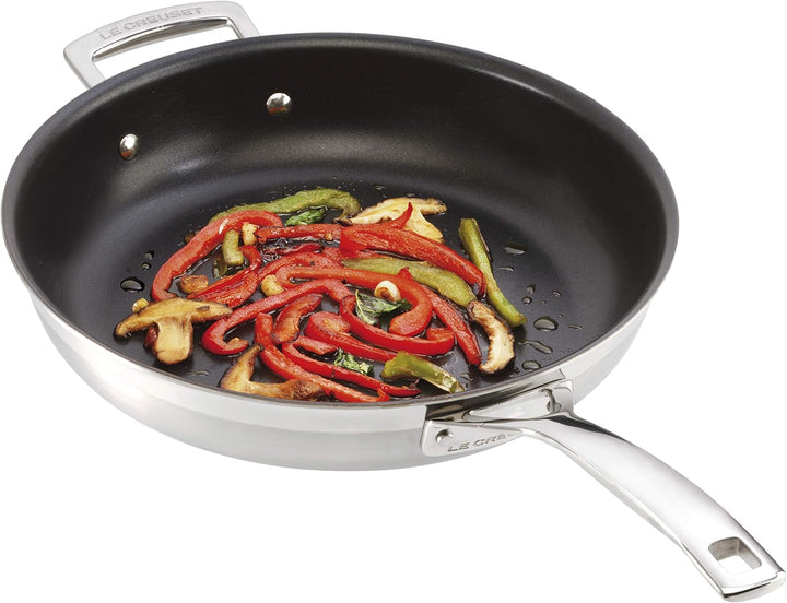 Le Creuset Antihaftbeschichtete Bratpfanne mit Gegengriff aus 3-ply Edelstahl, Ø 30 cm, Für alle Her