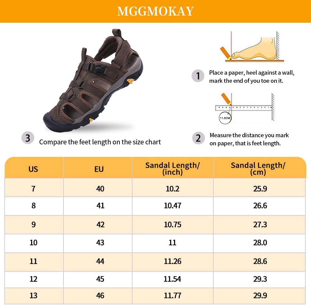 MGGMOKAY Herren Trekkingsandalen Outdoor Sportsandalen Sommer Sport Wandersandalen Verstellbaren Ges