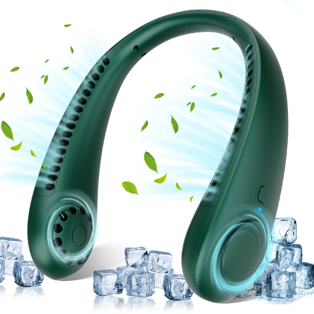 Tragbarer Nackenventilator ohne Flügel, 3 Geschwindigkeiten, 2600mAh Akku, USB-Aufladbar, Leiser Min