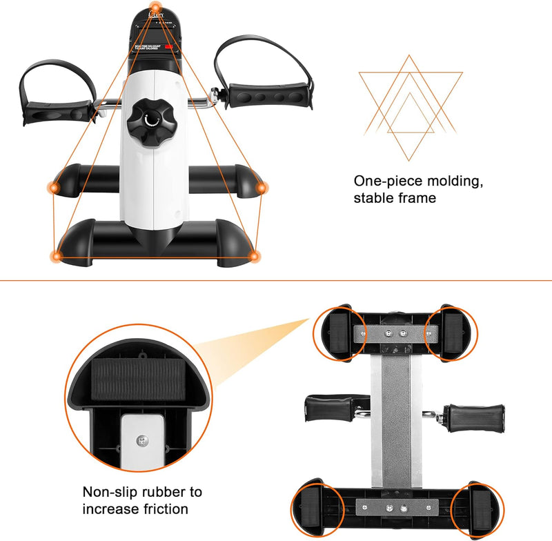 Beintrainer Mini Bike, Uten Heimtrainer Fitnessgerät mit einstellbarer Widerstand mit Rutschfester M