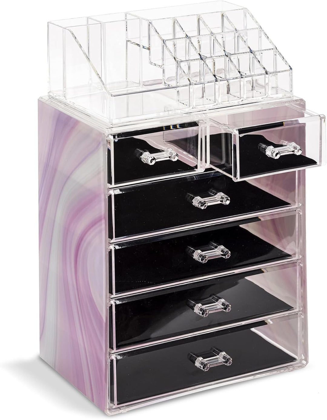 Sorbus Aufbewahrungsbox aus Acryl, geräumiges Design, ideal für Badezimmer, Kommode, Schminktisch un