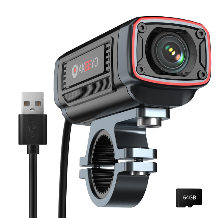 AKEEYO AKY-710S Motorrad-/Fahrradkamera 4K 28fps, 2K 55fps, Weitwinkel 142°, IP67, 5MP, Loop & Emerg